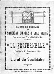 EGA SIDI BEL ABBES 01 LIVRET DE SOCIETAIRE